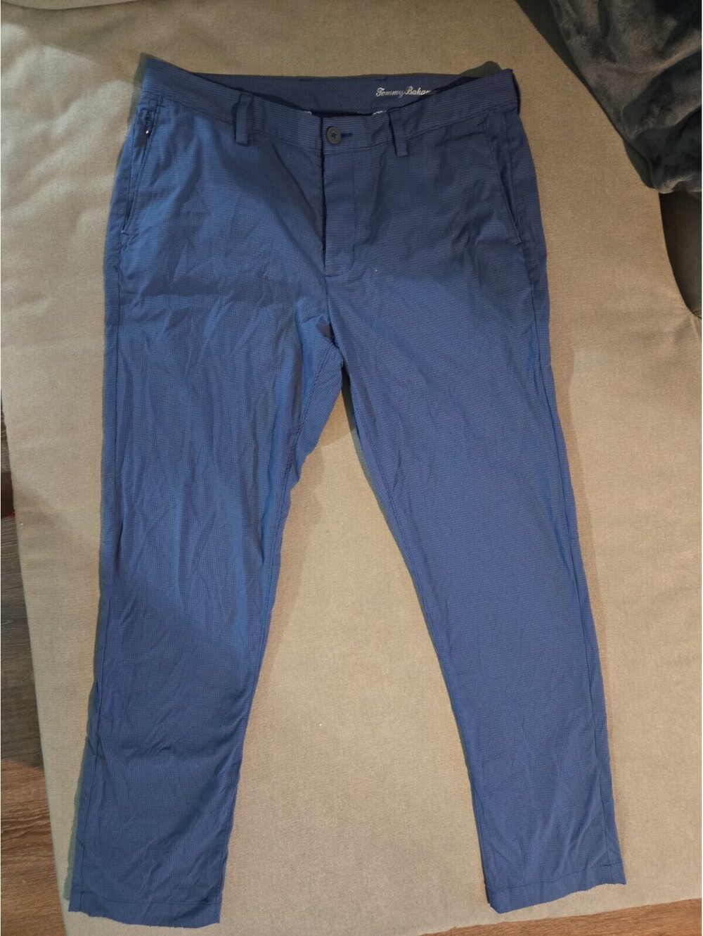 Tommy Bahama Mens Performance Golf Pants 35 x 32 Blue Plaid Nylon Blend
